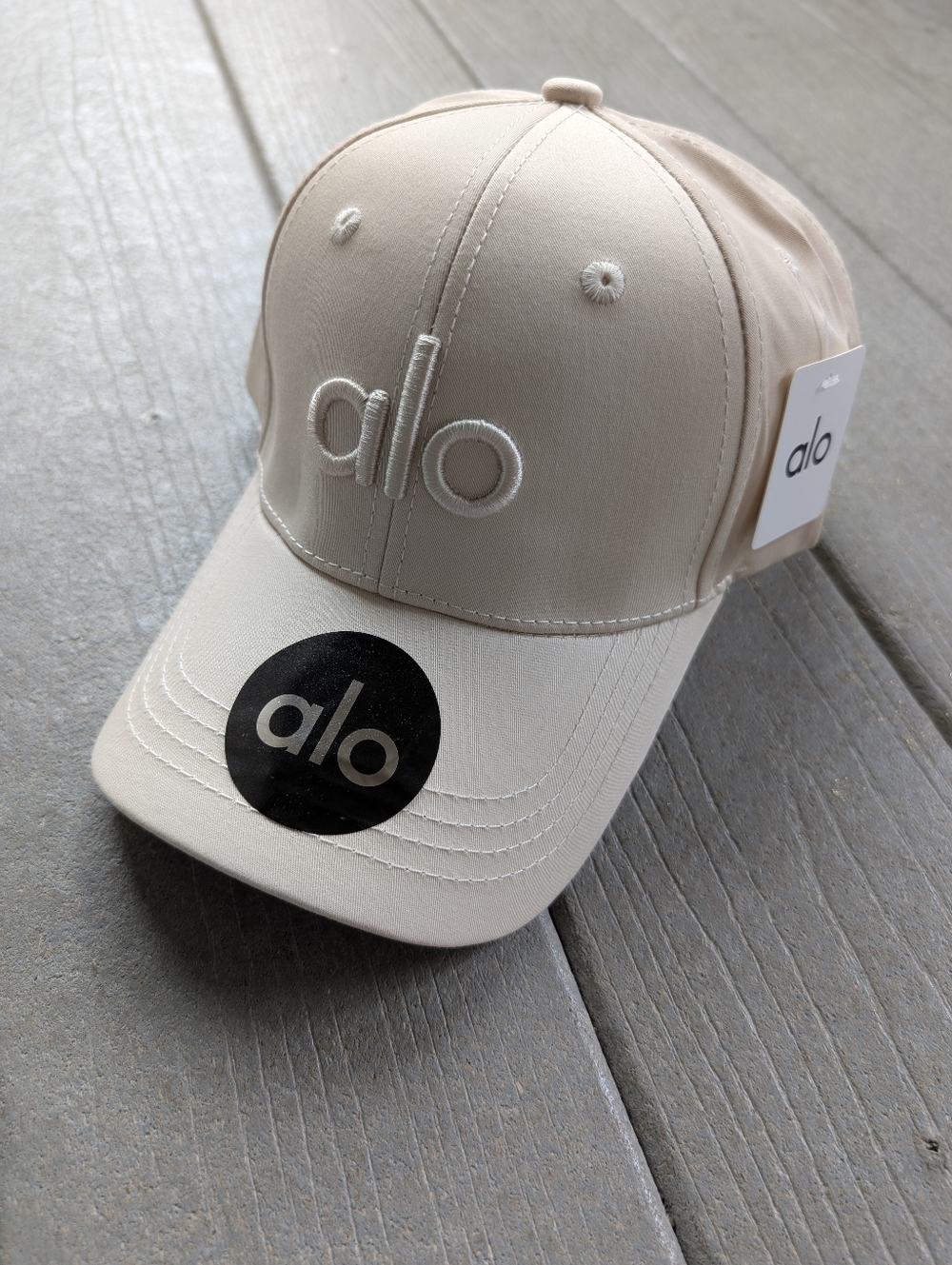 ALO Yoga Beige Logo Baseball Cap